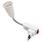Hoembpn Lampe Douille E27 avec Interrupteur,Adaptateur Prise EU Plug avec Bras 20cm 360 réglable pour E27 LED Ampoule