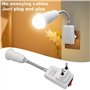 Hoembpn Lampe Douille E27 avec Interrupteur,Adaptateur Prise EU Plug avec Bras 20cm 360 réglable pour E27 LED Ampoule,Lampe de C