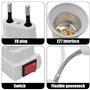 Hoembpn Lampe Douille E27 avec Interrupteur,Adaptateur Prise EU Plug avec Bras 20cm 360 réglable pour E27 LED Ampoule,Lampe de C