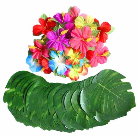 SLAXJNE 60 Pièces Décorations De Fête Tropicales