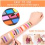 MULEVIP Visage Corps Peinture 30 Couleurs Palette de Maquillage Enfants,Peinture Corporelle,Peinture de Visage Maquillage avec P