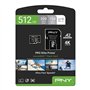 PNY Carte microSDXC 512GB Pro Elite Prime Class 10 U3 V30 A2 + Adaptateur SD - jusqu'à 200MB/s, Class 10, U3, V30, A2, 4K UHD, F