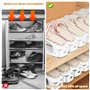 10PCS Support à Chaussures Réglable - Organiseur et Empileur Pour Gain de Place - Matériau PP