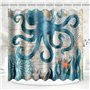 180x200CM Rideau de Douche Polyester Anti Moisissure Lavable Imperméable Tissu Motif de pieuvre