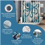 180x200CM Rideau de Douche Polyester Anti Moisissure Lavable Imperméable Tissu Motif de pieuvre, Rideaux de Douche avec 12 Croch