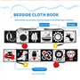 Yolistar Livre Tissu Bébé 0-3-6 Mois,Livre de Haute Contraste en Tissu Sensoriel Bébé Naissance,Livre Tissu Bébé Livre Noir et B