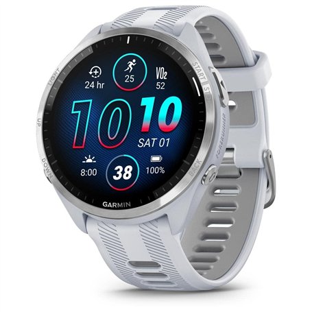 Garmin Forerunner 965 Montre connectée Unisexe à Quartz Blanc/Gris poudré