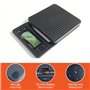 Gvolatee Balance de Cuisine 5Kg/0.1G Noir, Balance Café Numérique avec Minuteur, Balance Café Haute Précision avec Affichage LCD