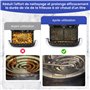 Tuocal Anti Projection pour Air Fryer Ninja 10,4L AF500EU, Anti Eclaboussure Silicone Accessoires pour Friteuse à Air Chaud Moul