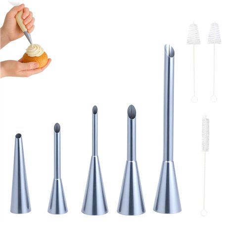 Lot de 5 Douille Patisserie Professionnelle avec Brosses de Nettoyage