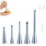Lot de 5 Douille Patisserie Professionnelle avec Brosses de Nettoyage