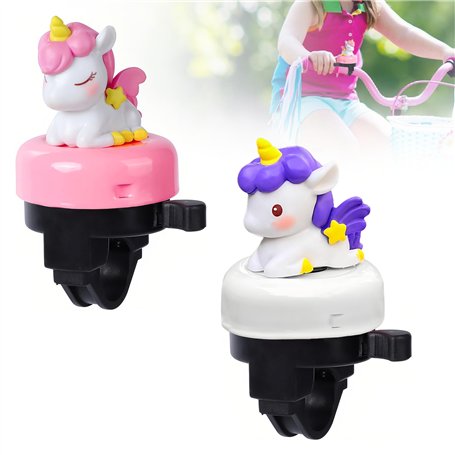 SI SEN 2 Pièces Sonnette de Vélo Licorne Sonnette de Vélo pour Enfants