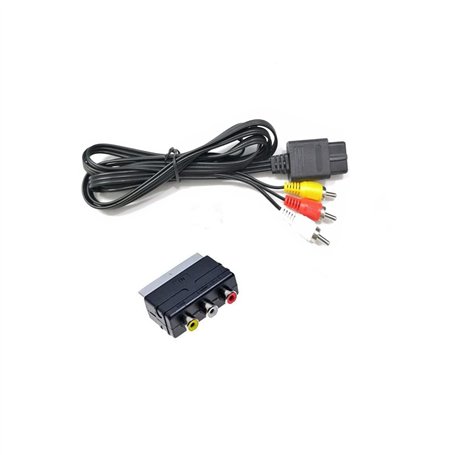 WICAREYO Câble AV avec adaptateur 3RCA vers péritel pour N64 NGC SNES 6 pieds/1