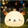 Blingbin - Veilleuse LED en forme de cerf - 7 couleurs de lumière - En silicone doux au toucher - Pour chambre d'enfant et de bé
