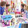 Kit Tatouage Paillettes Enfant Filles, 42 Couleurs (Comprend 12pcs Paillettes Lumineuses) mit 219 Pochoirs 213 Strass-Non-toxiqu