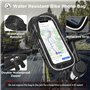 LEMEGO Support Téléphone Vélo Etanche Réfléchissant, Sacoche Guidon Cadre Vélo VTT, Rotation 360° avec Espace Rangement Ecran Ta