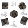 QiKKago Jeu de dés pour activités familiales, 5 dés Noirs Multi Faces, idéal pour Les Groupes-Q