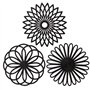 Lot de 3 Dessous de Plat en Silicone Multi-usages en Forme de Fleurs Isolées Souples et Durables Antidérapants