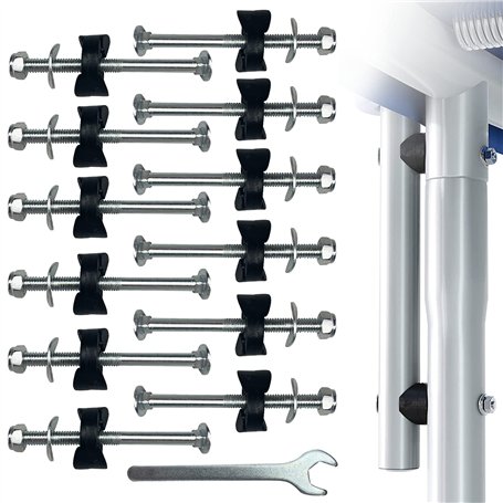 Jiehaojia Lot de 12 M6 vis de Trampoline en Acier galvanisé avec clé pour Trampoline Fixe