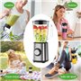 Blender Mixeur 700 W, 2-in-1 Blender Smoothie Professionnel avec Bol verre 1,5 L & Tasse 570ml, Robots Multifonctions pour Smoot