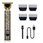 Tagliacapelli Tondeuse à cheveux pour homme avec lame T imperméable et 4 peignes guide tondeuse à cheveux avec écran numérique L