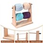 MiOYOOW Dérouleur de Laine Double, Porte-Fil en Bois Rotatif, Support à Laine Amovible, Winder Pelote de Fil avec Vis et Tournev