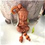 Porte-clés Bouddha,2 pièces Petite Porte-clés Bouddha en Bois Porte-Bonheur Talisman Chakra Yoga Cadeau Figurine,Mini Bouddha Po