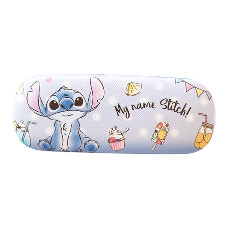 KATVVYE Étui à lunettes rigide avec tissu - Motif dessin animé Stitch - Pour garçons et filles