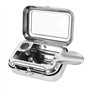 Mini cendrier portable carré en métal avec couvercle pour intérieur ou extérieur