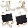Mini Ardoise Tableau Noir Lot de 30, Panneau D'affichage avec 3 Stylo Tableaux Noirs sur Chevalets en Bois, pour Buffet TABLES M