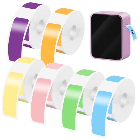 Ruban d'Étiquettes Thermiques - 6 Rouleaux d'Étiquettes en Papier 12x40mm