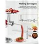 Hachoir à Viande pour KitchenAid, Accessoire Robot Pâtissier, 4 Plaques de Broyage, 2 Embouts à Saucisses, Acier Inoxydable