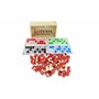 ISDI Jeux de Bingo Loterie 48 cartons et 90 jetons à 2 faces et boîte de rangement en bois