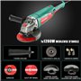 HYCHIKA Meuleuse d'angle, 1200W Disqueuse 125mm 5000-12000RPM avec 6 vitesses, parfait pour le meulage et la coupe, 2 Disques 12