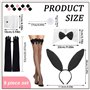 ZALHIN Kit de Déguisement de Lapin - 9 Pcs Accessoire de Déguisement de Lapin, Playboy Bunny Costume Bandeau Oreilles de Lapin C