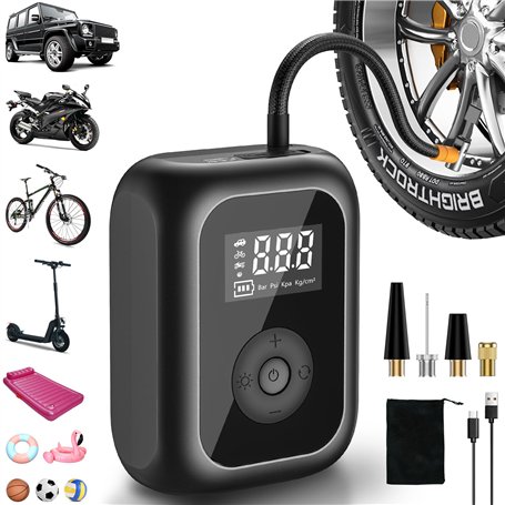 Onherm Pompe à air pour Schrad Compresseur à Air Portatif 6000mAh