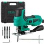 Scie sauteuse STANEW 650 W， Vitesse de sciage par min. 1000-3000RPM，6 Vitesses réglables