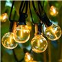 Guirlande lumineuse LED d'extérieur - 20 m - Avec 30 + 4 ampoules G40 - Étanche IP65 - Pour l'intérieur et l'extérieur - 2700 K