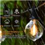 Guirlande lumineuse LED d'extérieur - 20 m - Avec 30 + 4 ampoules G40 - Étanche IP65 - Pour l'intérieur et l'extérieur - 2700 K 