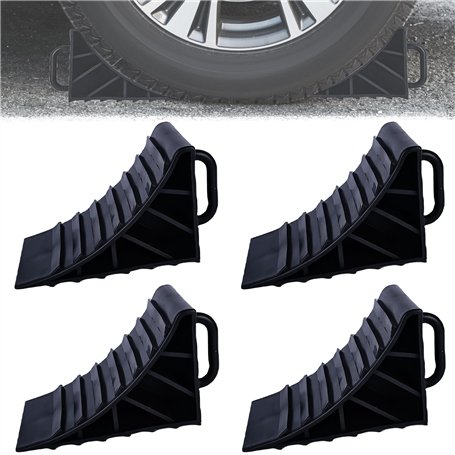 Leikurvo Lot de 4 cales de roue avec poignée - 180 x 90 x 110 mm - En plastique - Pour voiture