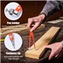 Carpenter - Crayon de précision - 25 cm - Pour le travail du bois - Boussole professionnelle - Outils de traçage de rayon réglab