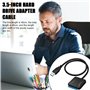 Leikurvo Adaptateur USB 3.0 vers SATA - Adaptateur USB 3.0 vers SATA III avec adaptateur d'alimentation 12 V/2 A pour disque dur