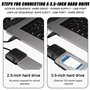 Leikurvo Adaptateur USB 3.0 vers SATA - Adaptateur USB 3.0 vers SATA III avec adaptateur d'alimentation 12 V/2 A pour disque dur