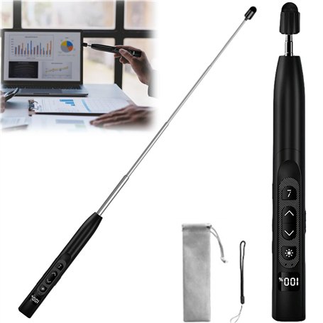 Pointeur laser - Télécommande de présentation avec tige de pointage extensible - Télécommande PowerPoint - Pointeur pour présent