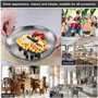 KBNIAN 2PCS Plats de Service en Inox Plateau Ovale Plateaux de Service Ronds en Acier Inoxydable Plateau en Acier Inoxydable pou