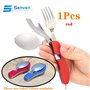 Senven 4 en 1 vaisselle de camping matériel de camping mis en acier inoxydable fourchette cuillère ensemble ouvre-bouteille camp