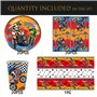 Lot de 61 ustensiles de fête Motorcycle pour anniversaire d'enfant,Accessoires de fête d'anniversaire,Accessoires de fête pour g