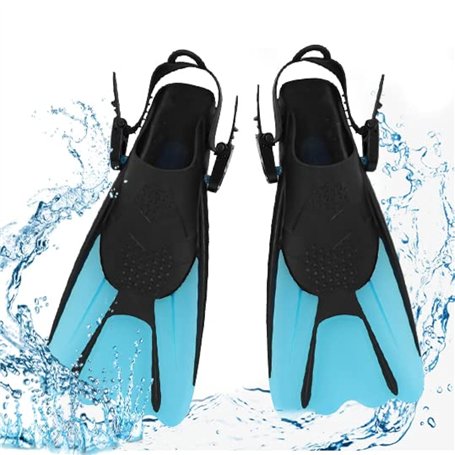 mizikuu Palmes de plongée courtes réglables avec poche à bandoulière