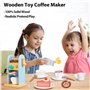 ICEKO - Cafetière Enfant en Bois avec 11 Accessoires et Ustensiles de Cuisine pour Marchande, Kit de Ménage Enfant - Jouet en Bo