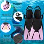 mizikuu Palmes Courtes Réglables, Palmes de plongée avec Sac à Palmes à Suspendre TPR Antidérapant Talon Ouvert Palmes Natation
